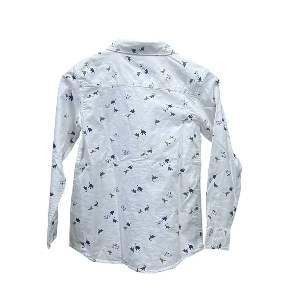 Carter's Dinosaur Oxford Boys Shirt Top Button Down Size 10‎